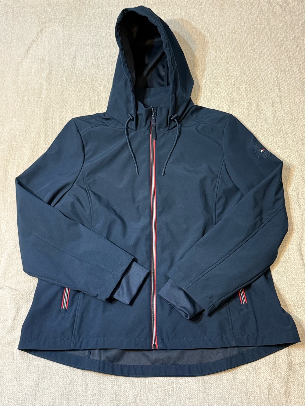 Tommy Hilfiger Women’s XXL Navy Softshell Hooded Jacket Preppy Coastal